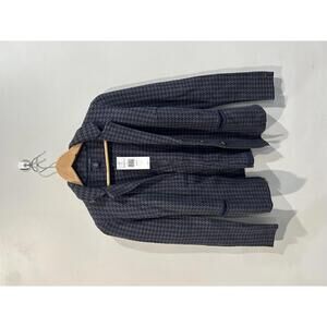 Tommy Hilfiger Women’s Blazer Jacket XS Navy Blue Brown Houndstooth